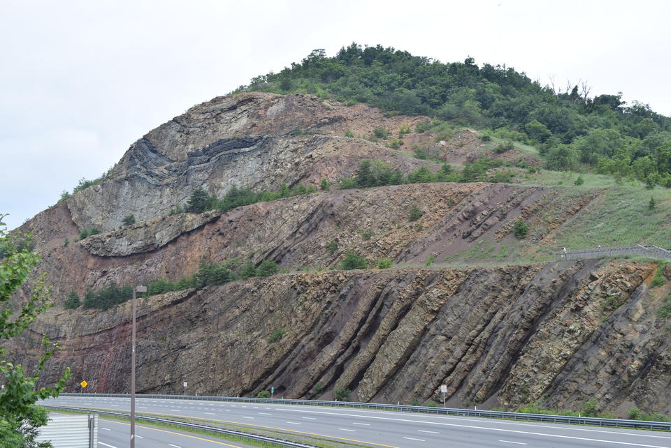 Famous Sideling Hill outcrop that encompasses the Devonian-Carboniferous boundary.